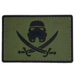 Нашивка PVC/ПВХ с велкро Штурмовик. Пиратский флаг Олива ZL00607